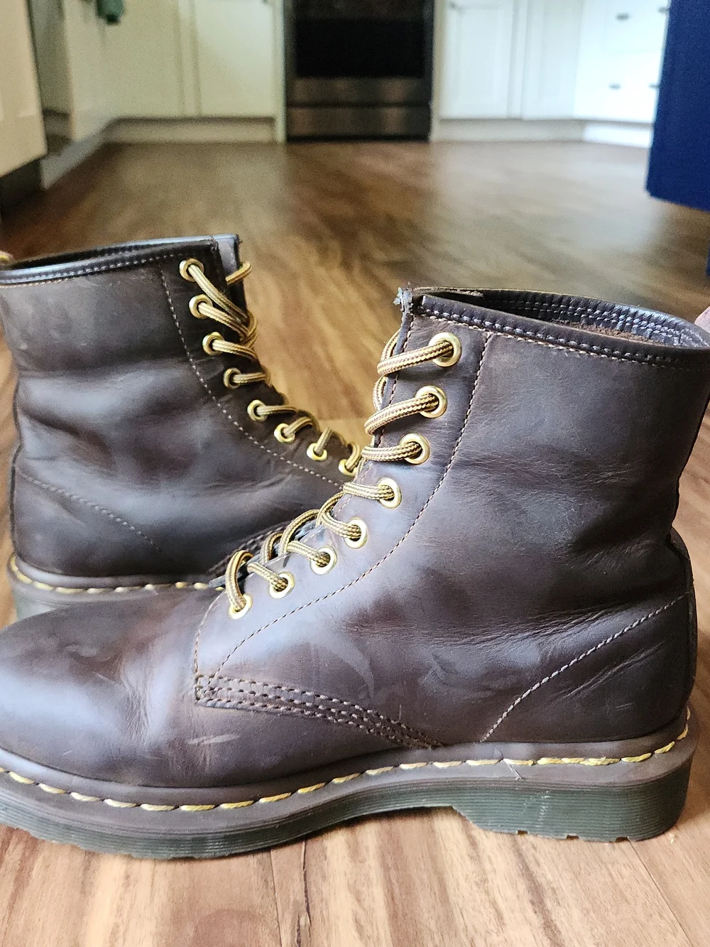 Doc Martens 1460 Crazy Horse Brown Leather Boots Mens 7 Women's 8 Original Box📦